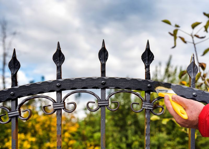Black Iron Fence Installation